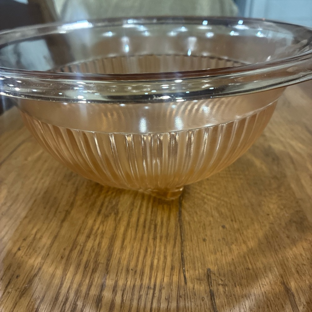Elegant Glass Mixing Bowl Hazel atlas mixing bowl 9.5 inches tall ribbed pink